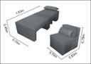 Ver mais imagens de Poltrona Cama Cx_nu que Se Transforma em Sofá Cama de Solteiro em Sued/sarja Azul