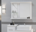 Ver imagem 2 de Kit Gabinete Mdf para Banheiro com Cuba e Espelheira 65cm:branco