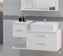Ver imagem 3 de Kit Gabinete Mdf para Banheiro com Cuba e Espelheira 65cm:branco