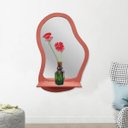 Ver imagem 2 de Espelho Decorativo com Prateleira Cor Amarela Esp 391160:terracota