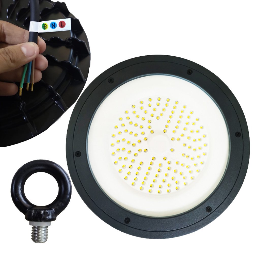 Luminária Ufo Highbay 200W LED 160º Galpao Empresa Industrias Fabricas Segurança - 1