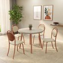 Ver imagem 4 de Conjunto Sala de Jantar 4 Cadeiras Tessa Carraro Petra Rosê