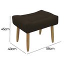 Ver imagem 5 de Puff Banqueta Decorativo Pés Madeira Marrom Escuro