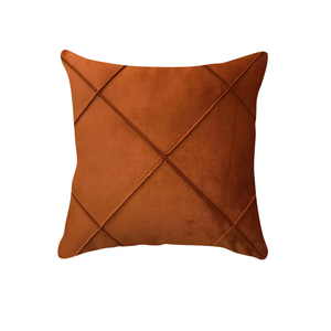 Capa de Almofada Drapeada Suede Terracota 60x60cm