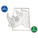 Ver imagem 6 de Quadro Decorativo Rinoceronte 30x30 Cm Branco