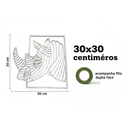 Ver imagem 2 de Quadro Decorativo Rinoceronte 30x30 Cm Branco