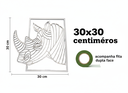 Ver imagem 2 de Quadro Decorativo Rinoceronte 30x30 Cm Branco