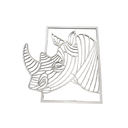 Ver imagem 1 de Quadro Decorativo Rinoceronte 30x30 Cm Branco
