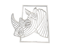 Ver imagem 1 de Quadro Decorativo Rinoceronte 30x30 Cm Branco