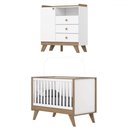 Ver imagem 2 de Quarto de Bebê Completo Confete 1 Porta 3 Gavetas Branco/jequitibá - Henn