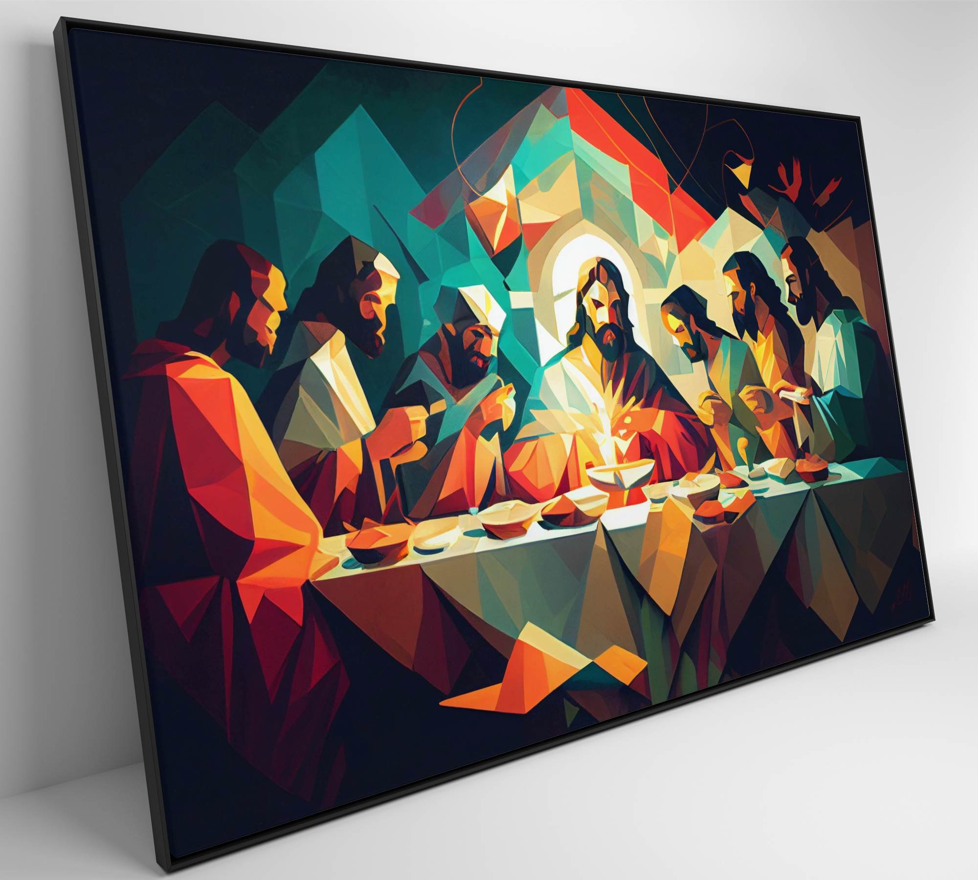 Quadro Jesus Cristo e a Última Ceia Decor&quadros Div017 120x80 Cm Vidro Acrílico - 2