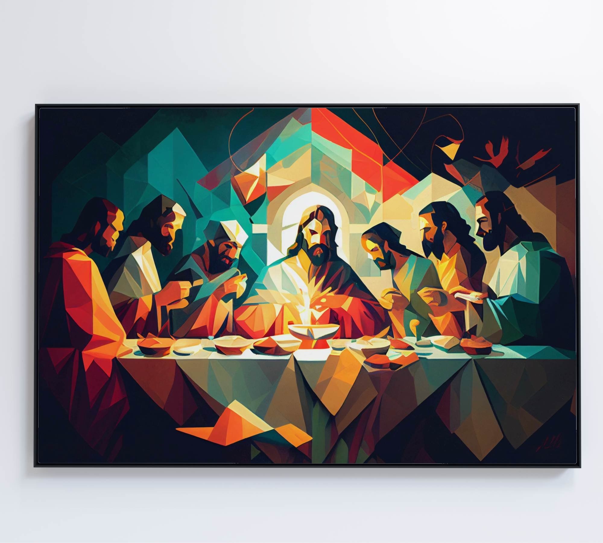 Quadro Jesus Cristo e a Última Ceia Decor&quadros Div017 120x80 Cm Vidro Acrílico - 7