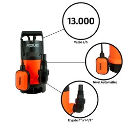 Bomba D'água Submersível 1cv 750w 220v Foxlux - 7