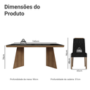 Ver imagem 4 de Conjunto Sala de Jantar Tampo de Vidro 6 Cadeiras Rustic/Preto/Oxford Pienza Madesa