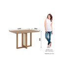 Ver imagem 3 de Mesa Natalí 120cm Canto Arredondado com Vidro Marrom/Nature