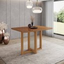 Ver imagem 2 de Mesa Natalí 120cm Canto Arredondado com Vidro Marrom/Nature