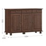 Balcao Madeira Maciça 3 Portas 3 Gavetas 129 Cm 8927 Cafe Milani Store Cafe - 3