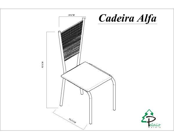 Kit 2 Cadeiras Alfa Black em Junco Palha e Linhão Marrom - Pelaio - 3