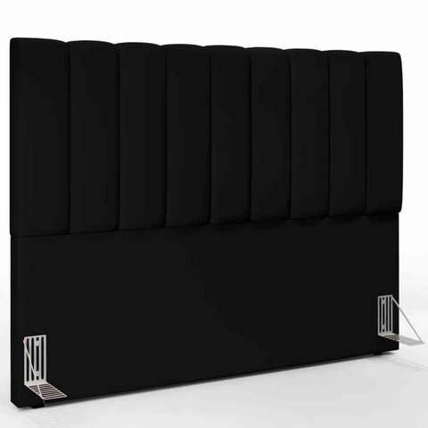 Cabeceira Cama Box King Dubai 1,95cm - Suede Preto
