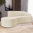 Ver imagem 7 de Sofá 3 Lugares Curvo Sala de Estar Living Firenze Direito D02 Linho Bege 180 Cm D-463 - Lyam