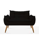 Ver imagem 6 de Kit 2 Poltronas + Namoradeira + Puff Opala Decorativa Balaqui Cor:preto