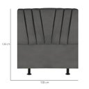 Ver imagem 3 de Cabeceira Solteiro Cama Box Estofada 100 Cm Lile Suede:cinza