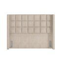 Ver imagem 2 de Kit Cabeceira Cama Box Casal 140 Cm Paris com Puff Recamier Itália Linho Creme - Lyam Decor