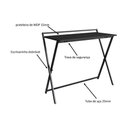 Ver imagem 3 de Mesa Escrivaninha Compacta Dobrável com Pés em Aço 94 Cm Preto com Grafite Preto com Grafite