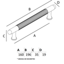 Ver imagem 4 de Puxador Zigrinato IL 1570 - Grafite- 160MM