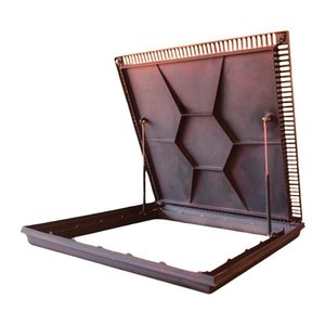 Tampa para Casa Máquinas Piscina 1,00x1,00m com Grelha Nossa Kasa Marrom