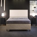 Ver imagem 3 de Cabeceira Cama Box Queen com Tachas 160 Cm Vicenza L02 Suede Bege - Lyam Decor