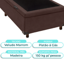 Ver imagem 2 de Cama Box Bau Solteiro Blindado Nature Marrom 88x188