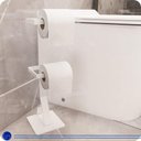 Ver imagem 2 de Porta Papel Higiênico Piso Chão Duplo Estilo Moderno Lavabos Banheiros Anti Ferrugem Base Silicone