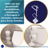 Porta Papel Higiênico Piso Chão Duplo Estilo Moderno Lavabos Banheiros Anti Ferrugem Base Silicone - 4