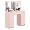 Ver imagem 2 de Penteadeira Camarim com 3 Gavetas 2 Portas Espelho e LED - Realeza - Rosê J&A Móveis