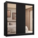 Ver imagem 3 de Guarda-roupa Casal 3 Portas de Correr com Espelhos 4 Gavetas Preto Sublime Plus Madesa