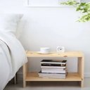 Ver imagem 1 de Mesinha de Cabeceira com Prateleira e Tampo em Madeira