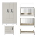 Ver mais imagens de Quarto de Bebê Completo com Berço Americano 3 em 1 Fofura Multimóveis Mp4645 Branco/off White