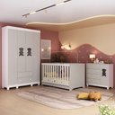 Ver imagem 1 de Quarto de Bebê Completo com Berço Americano 3 em 1 Fofura Multimóveis Mp4645 Branco/off White