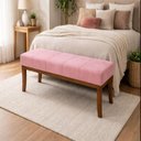 Ver imagem 1 de Puff em Veludo Rosa 140 cm Requadro Imbuia Lucia