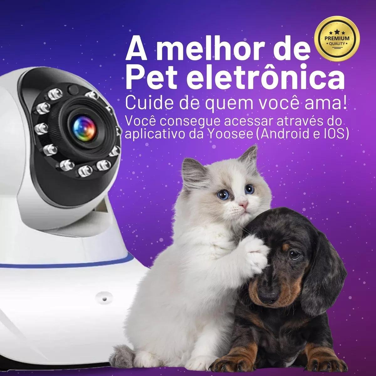 Babá Eletrônica Câmera Segurança Pets Visão Noturna e Som - 2