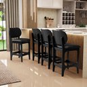 Ver imagem 2 de Banqueta Baixa Bar Cozinha Sala Jantar Fixa Betta L02 Preto Couríssimo Preto - Lyam Decor Banqueta B