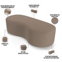 Ver imagem 5 de Kit Puff Redondo Lola e Puff Recamier Orgânico Orbit W01 Bouclê Bege - Lyam Decor