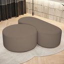 Ver imagem 4 de Kit Puff Redondo Lola e Puff Recamier Orgânico Orbit W01 Bouclê Bege - Lyam Decor