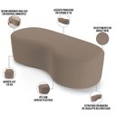 Ver imagem 5 de Kit Puff Redondo Lola e Puff Recamier Orgânico Orbit W01 Bouclê Bege - Lyam Decor