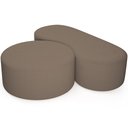 Ver imagem 1 de Kit Puff Redondo Lola e Puff Recamier Orgânico Orbit W01 Bouclê Bege - Lyam Decor