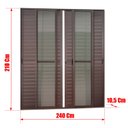 Ver imagem 4 de Porta Correr Venez.6F.Móv.210x240 Elite c/Fechad.Tet.V.Lis.Marrom Corten Brimak