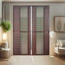Ver imagem 2 de Porta Correr Venez.6F.Móv.210x240 Elite c/Fechad.Tet.V.Lis.Marrom Corten Brimak