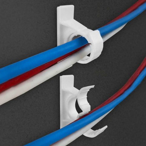 Gancho Adesivo Organizador de Cabos m Suporte para Equipamentos Eletrônicos Branco Tekbond 2 Peças