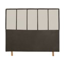 Ver imagem 2 de Cabeceira Cama Box King Napoli 195 Cm Suede Marrom e Bege Claro - MV Estofados Shop